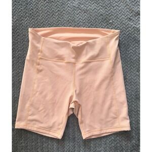 Lululemon‎ Womens Train High Rise Shorts Bike Ribbed Peach size 14